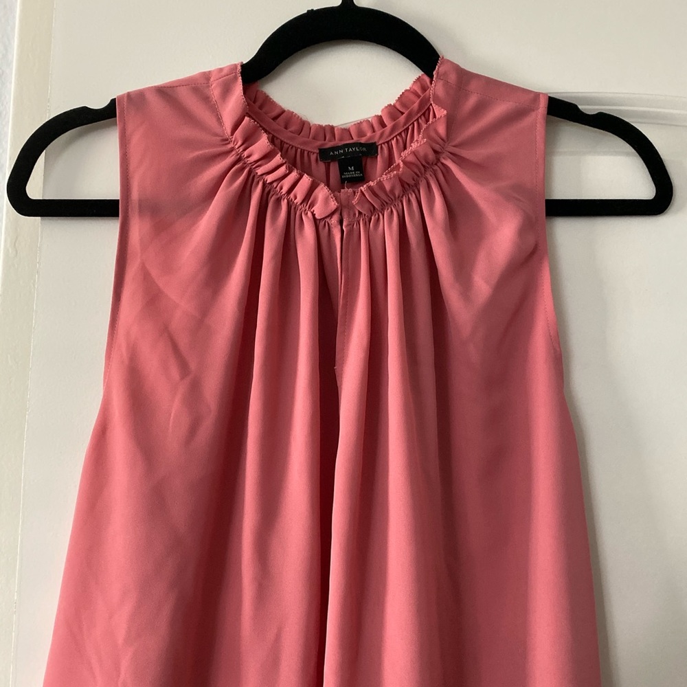 Ann Taylor sleeveless pink blouse
